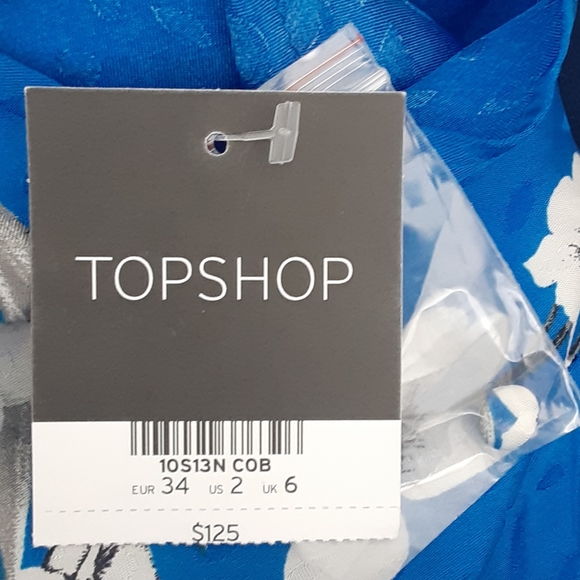 Topshop Women’s Blue Floral Print Midi Dress - Picture 9 of 9